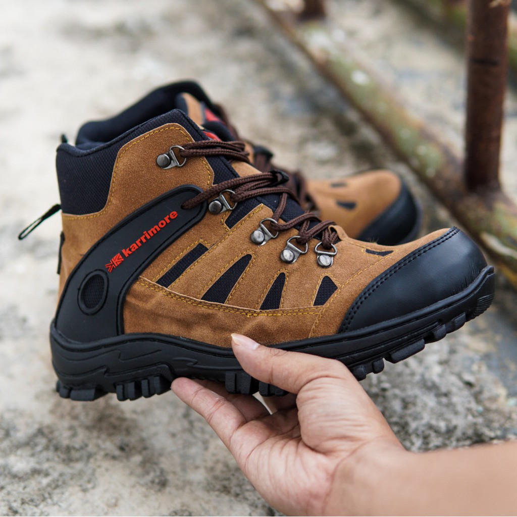 SSR Footwear - Sepatu Gunung Pria Karrimore Summit Tan Waterproof Boots Klasik Safety Hiking Traking