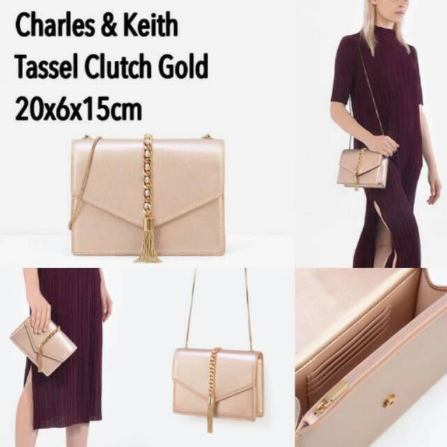CK2-20680447 CNK Charles & Keith Tassel Envelope Crossbody Bag Clutch Tas Wanita Import