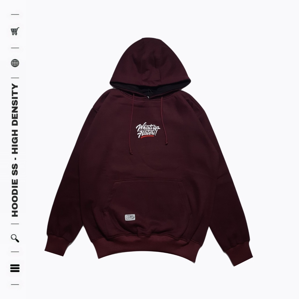 SKATESUNDAY - Jaket Hoodie Sweater Pria Wanita Original Whats Up Haters Maroon Series