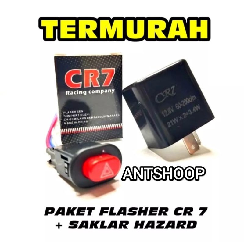 Flaser Sen Cr7 +Saklar Tombol Hazard On Of Lampu Motor