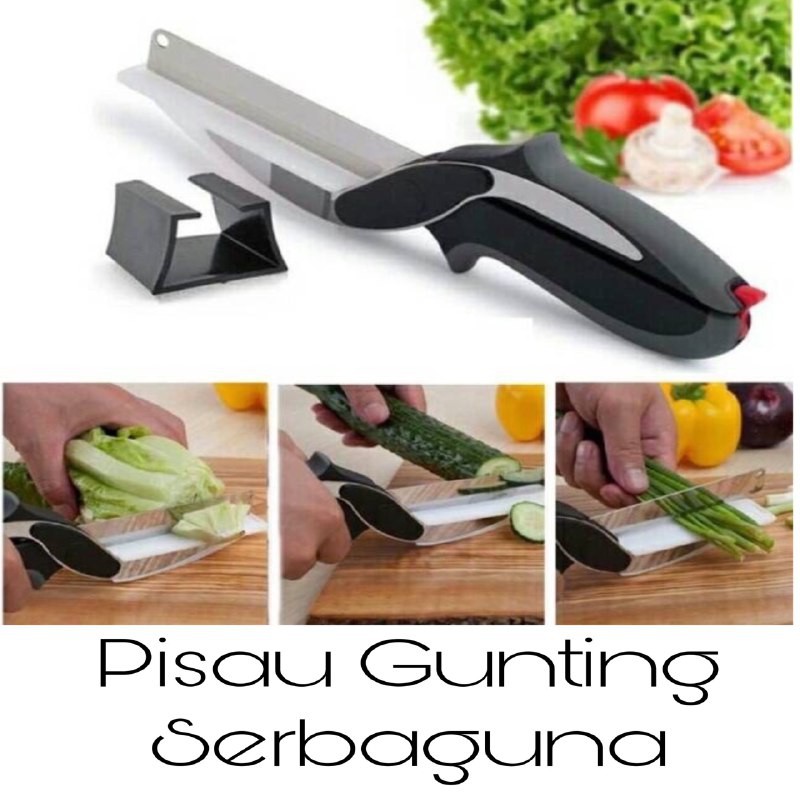 CLEVER CUTTER 2 IN 1 - GUNTING PISAU TALENAN SERBAGUNA CEPAT TAJAM - KNIFE AND CUTTING BOARD SLICING