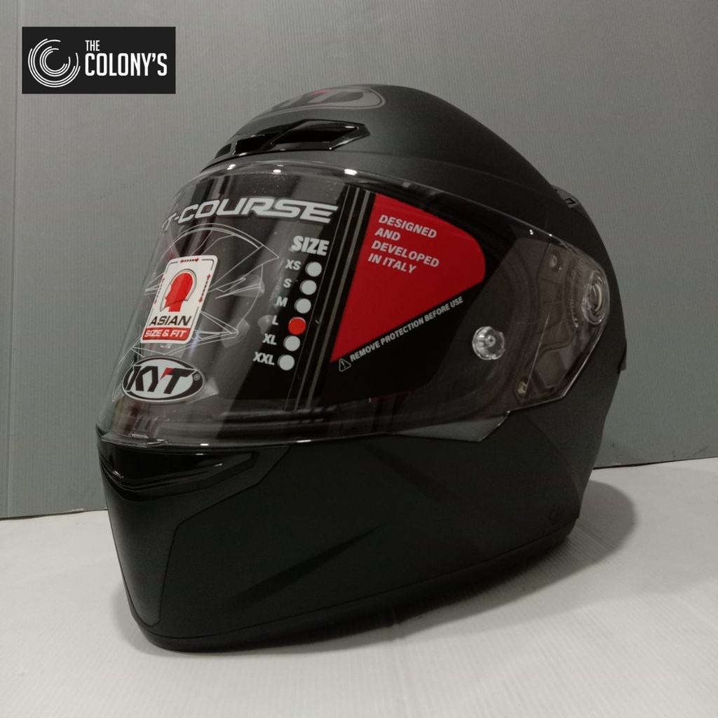 HELM KYT FULLFACE FULL FACE TT COURSE BLACK DOFF MATTE DOP SOLID POLOS| HELM KYT TT COURSE ORIGINAL 