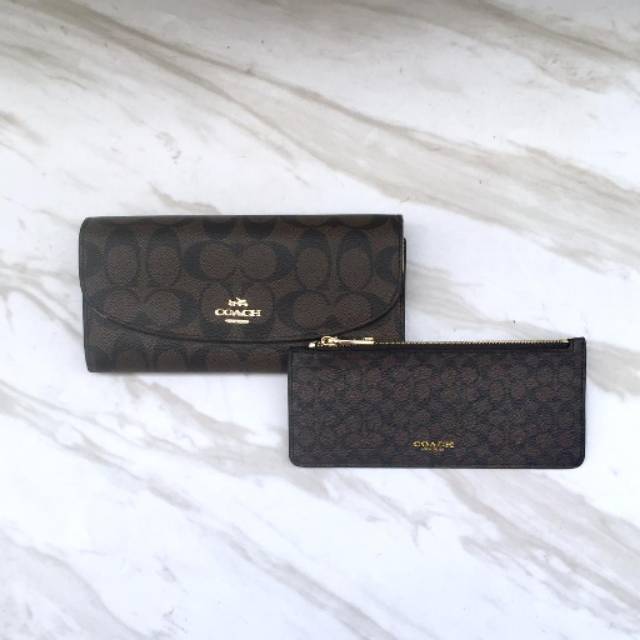 Coach Slim Envelope Wallet In Signature
