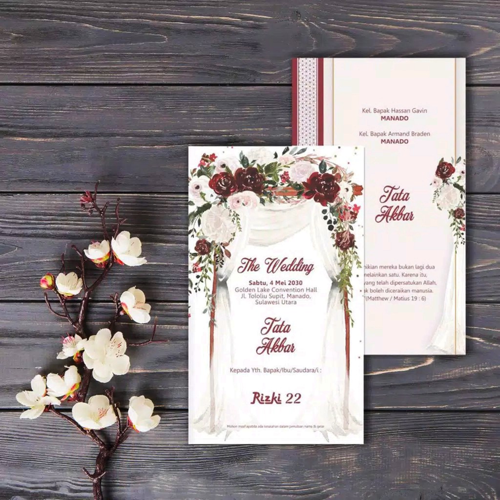 Undangan Pernikahan Rustik vintage seri Rizki  22