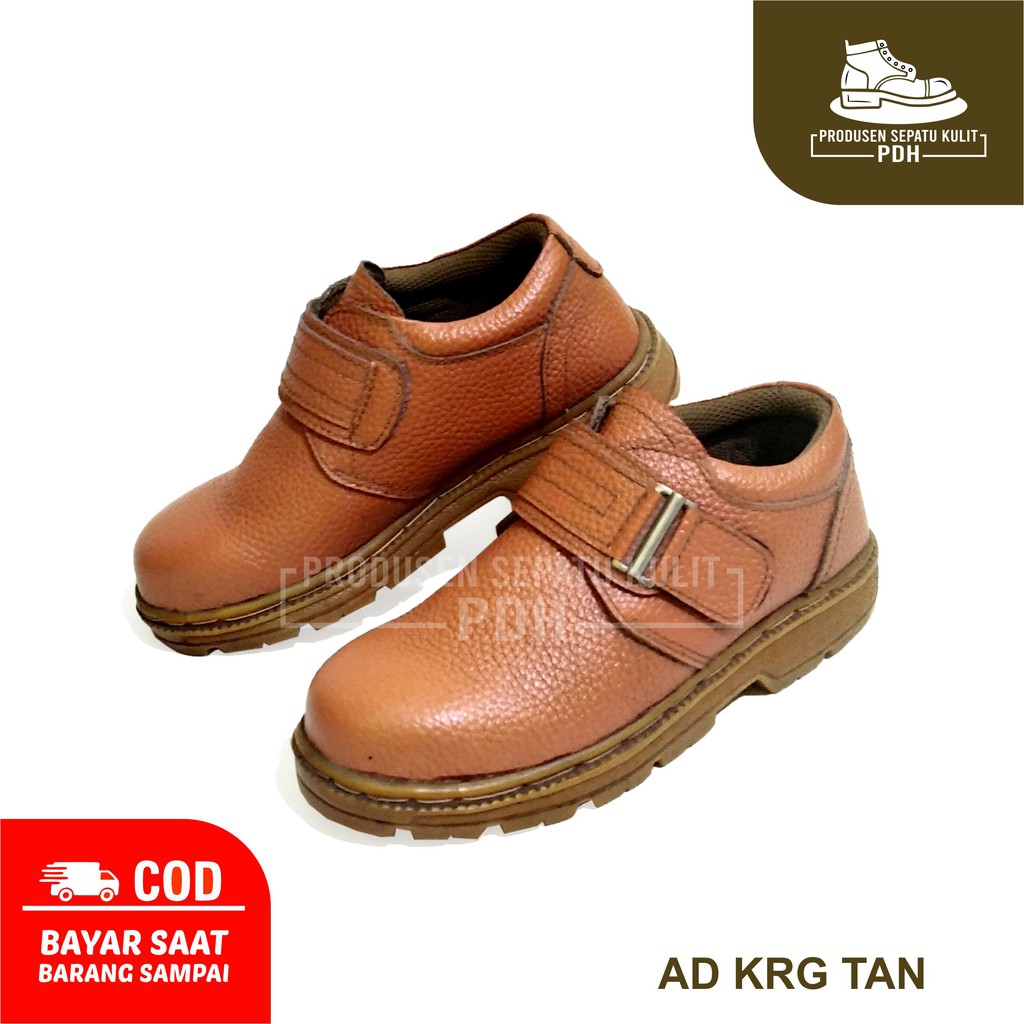 SEPATU SAFETY PRIA UJUNG BESI BAJA SAFETY BOOTS KERJA LAPANGAN SEFTY PROYEK KRG TAN