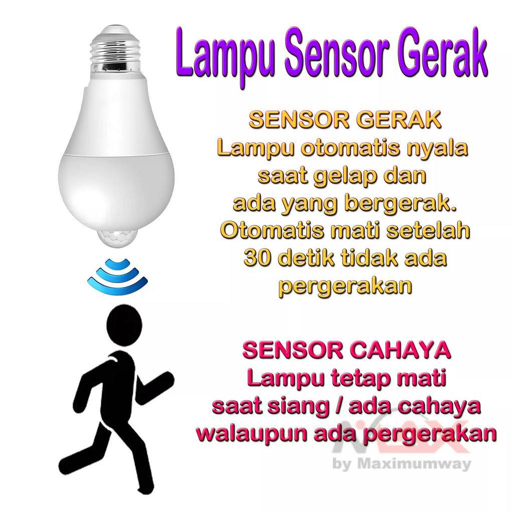 PIR Bohlam LED dengan sensor gerak auto on &amp; off ada yang lewat Warm White 12W 220V listrik PLN E27 fitting Security Motion Sensor Bulb LED lamp PIR Sensor Light Auto ON/OFF Night Light For Home Parking Lighting