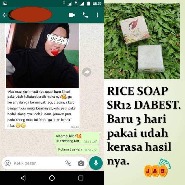 SABUN BERAS HERBAL SR12 TERLARIS..!! RICE SOAP / SABUN JERAWAT BPOM / KULIT BERMINYAK &amp; SENSITIF