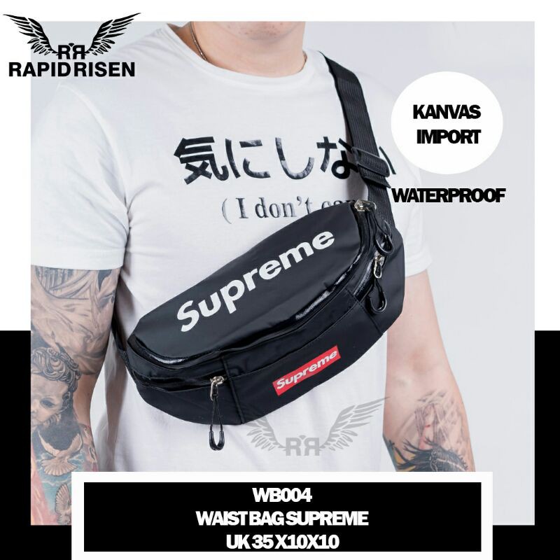 WAISTBAG SUPREME PRIA WATERPROOF IMPORT BEST GRADE TAS SELEMPANG TAS PINGGANG COWOK IMPORT