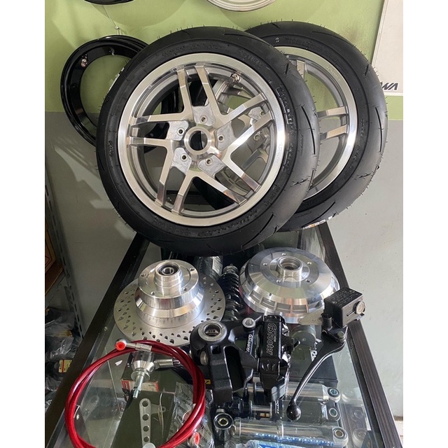upgrade velg r12 ring 12 adaptor gs gscooter ban Milleprimo ADX
