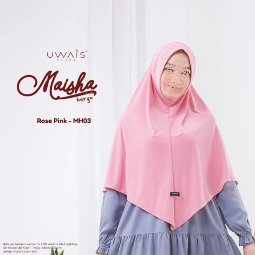 JILBAB INSTAN BERGO MAISHA KERUDUNG KAOS JERSEY  POLOS ANTEM UWAIS HIJAB SYARI TERBARU BEST SELLER-8