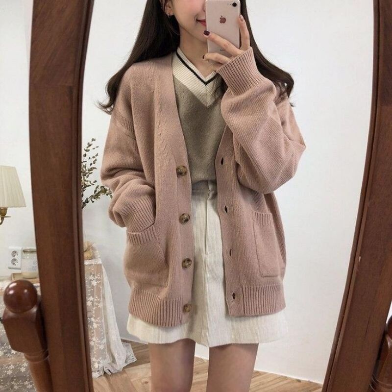 Knitwear Cardigan Outer Atasan Rajut Panjang  Batwing Knit Cewek Fuzzy  rajut
