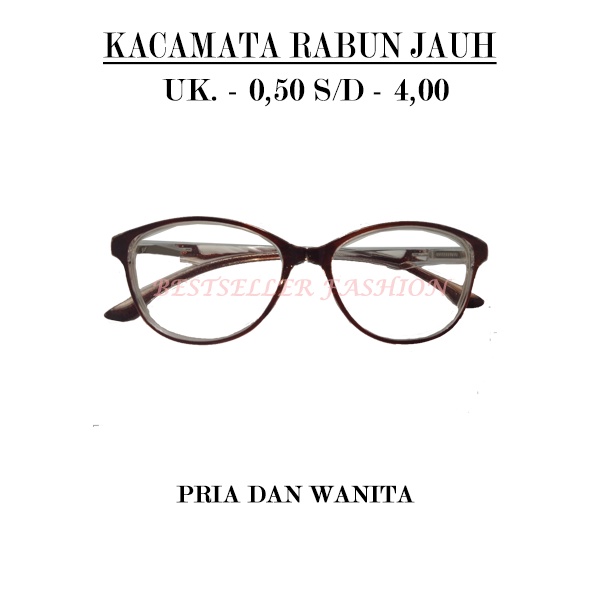 KACAMATA LENSA MINUS (-) Uk. -0.50 s/d -4.00 KACAMATA CAT EYE MATA KUCING KACAMATA RABUN JAUH PRIA DAN WANITA FREECASE