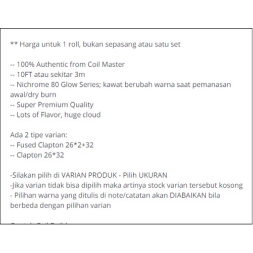 Autentiq CM FUSEDx CLAPTONx and Claptonx NI80x wire | coil koil nikrome 26 32 kawat