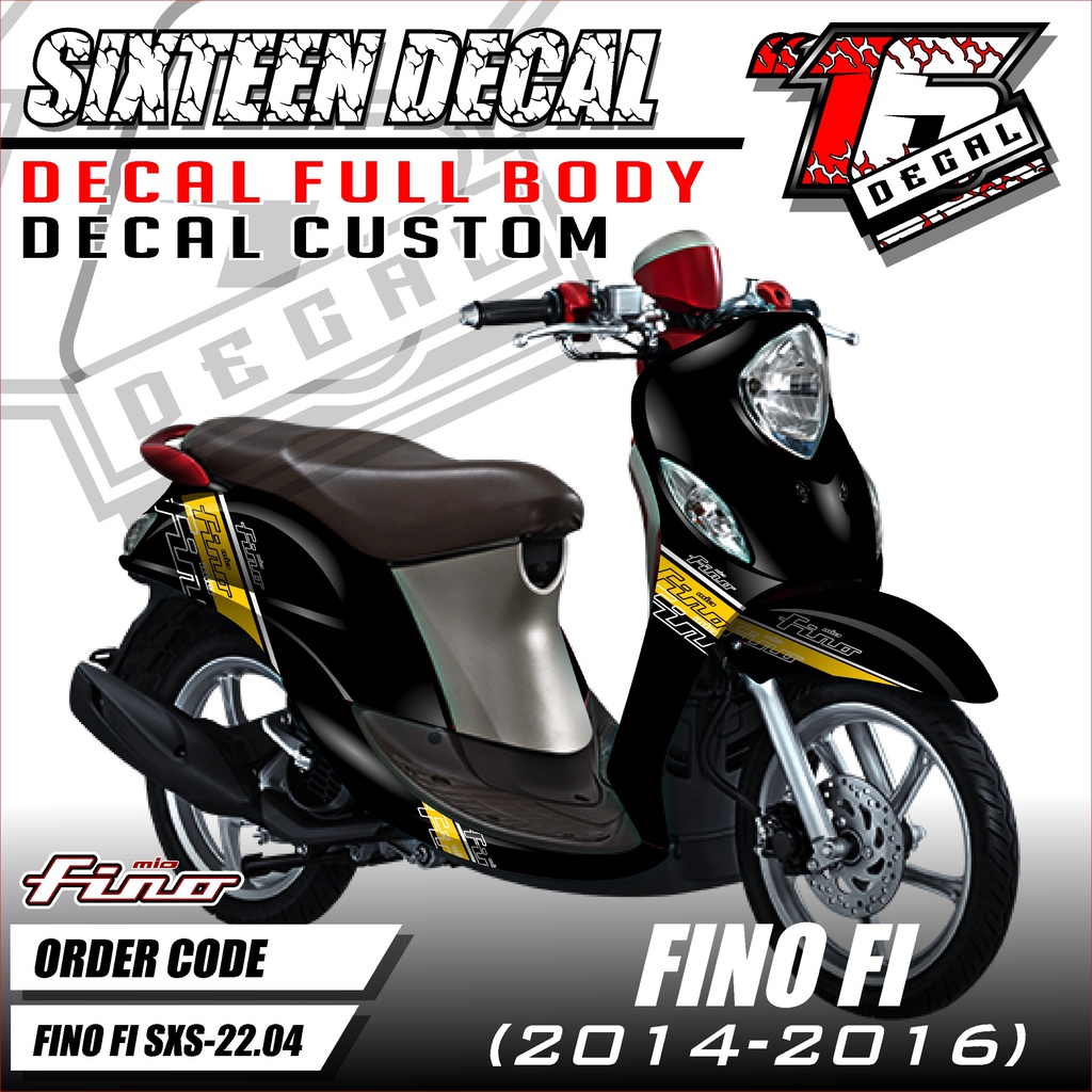 Decal Stiker Variasi Full Body Motor Yamaha Fino Fi 125 Fullbody Desain SIMPLE Kode FINO FI SXS 22.0