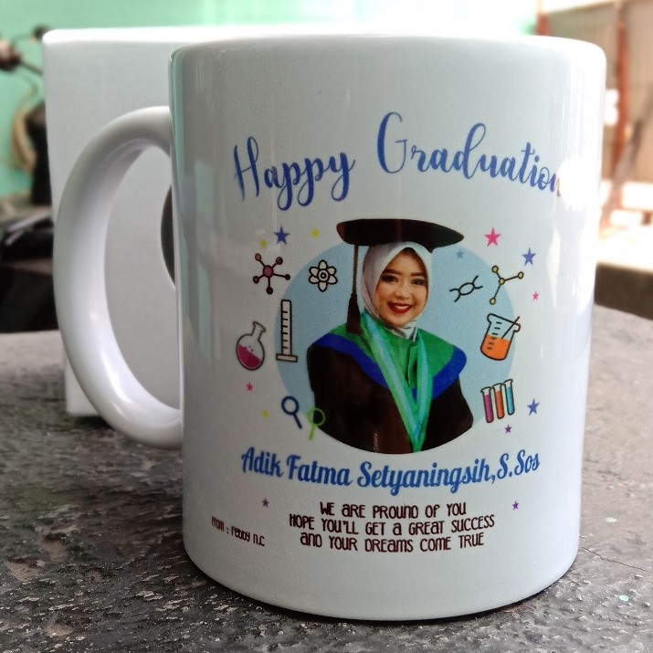 Gelas, Mug, cangkir Custom Kado Wisuda