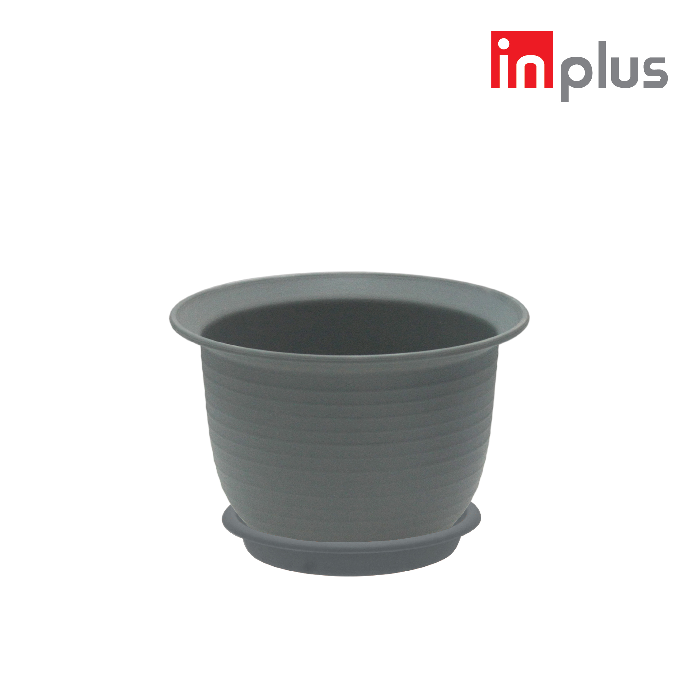 INPLUS Plastic Round 7 Inch Flower Pot, Pot Bunga With Tray Gardening Alat Berkebun