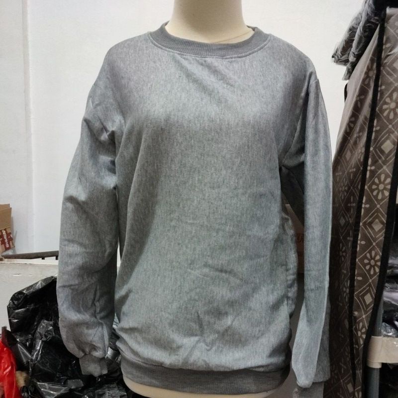 Sweater basic polos wanita bahan fleece