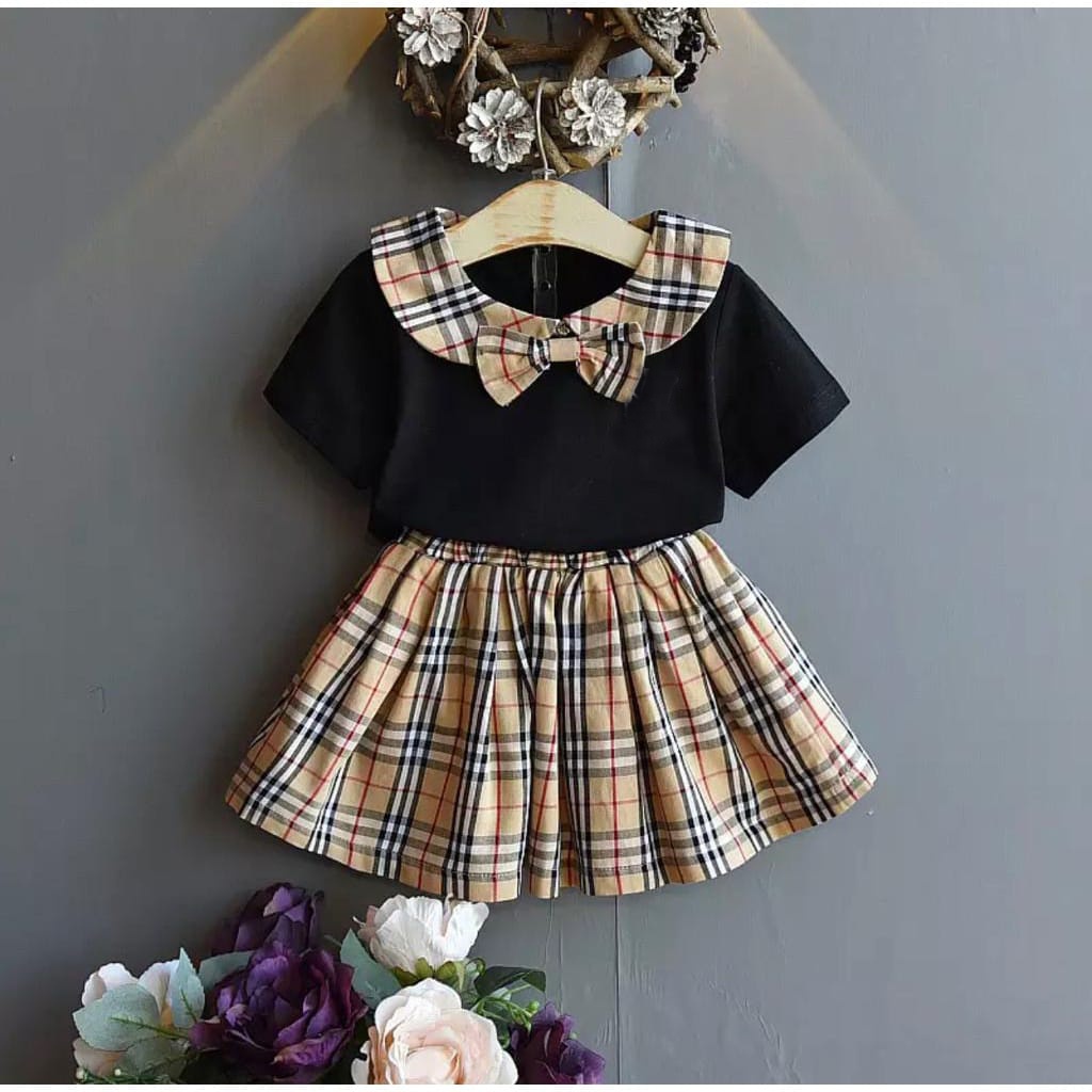 Setelan anak perempuan 1-5 tahun baju dress one set stelan setelan rok anak perempuan terbaru