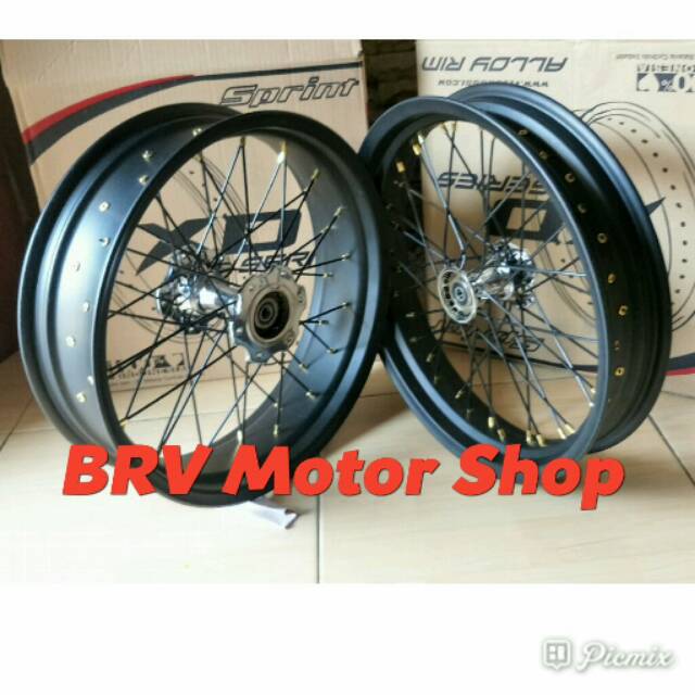 Sepaket Velg Jari Tiger Revo - Mega Pro - CB 150 - CBR 150 Tromol Becak Siap Pasang Ring 17