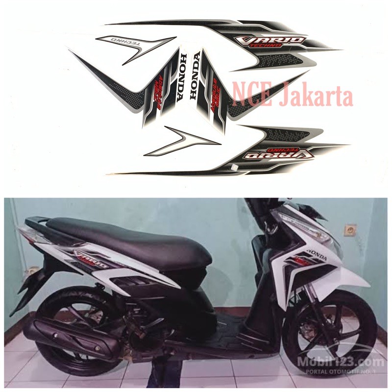 STIKER STRIPING VARIO TECHNO CARBU 110 2010 PUTIH