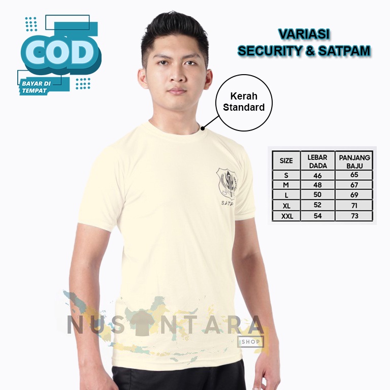 Kaos Dalam Security  Kaos Satpam Terbaru Kaos Security Terbaru Kerah Pendek Warna Cream Terbaru