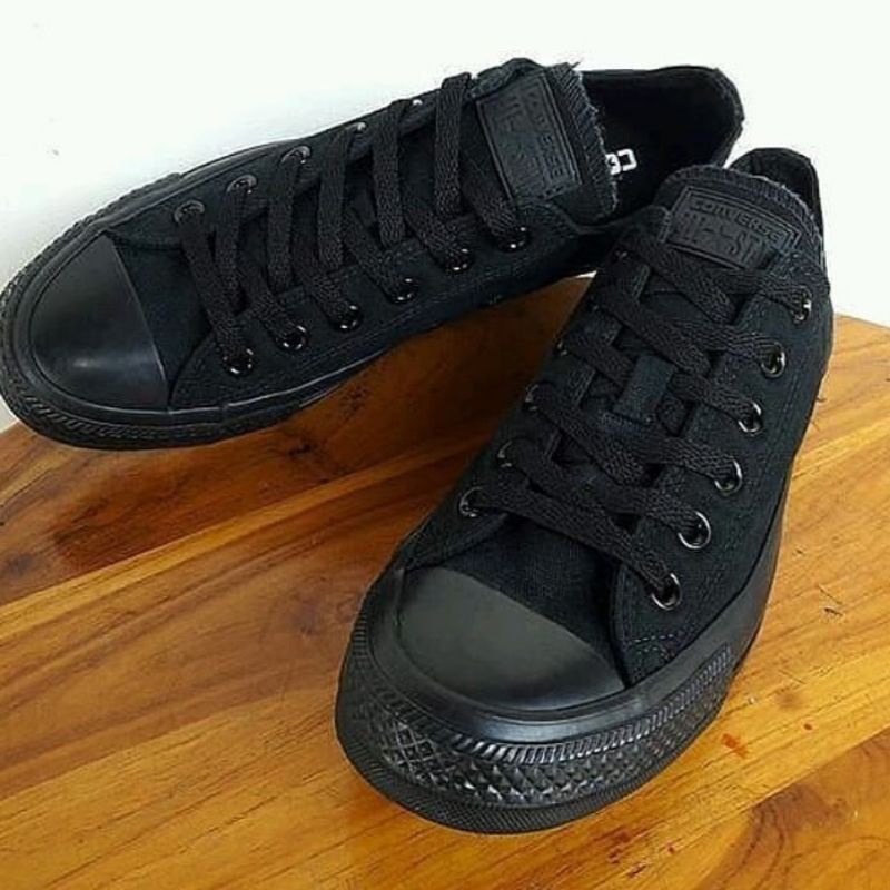 SEPATU SEKOLAH PRIA CONVERSE_ALL STAR / SEPATU SEKOLAH SANTAI KERJA KULIAH FULL BLACK