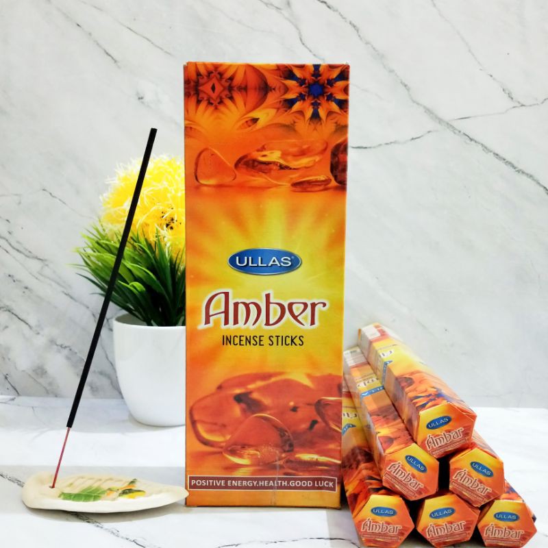 Dupa India Aromaterapi Ullas Amber Hexa Box