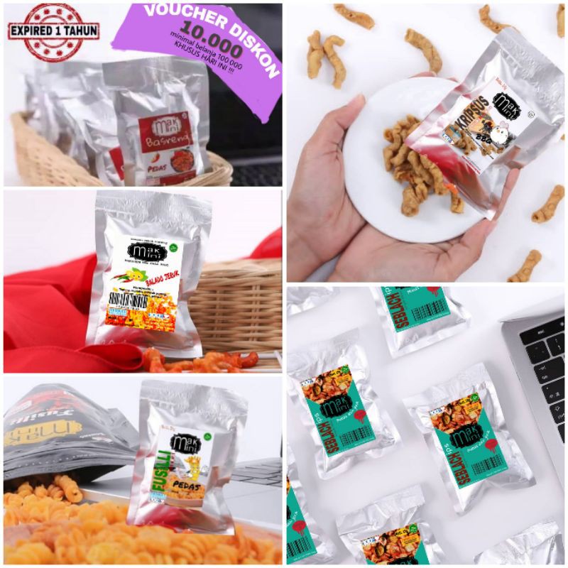 

MAKMINI minipak foil makaroni, basreng, fusili, seblak, kripsus