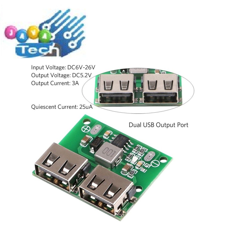 Modul Stepdown DC-DC 6-26V Dual USB Output 5V 3A