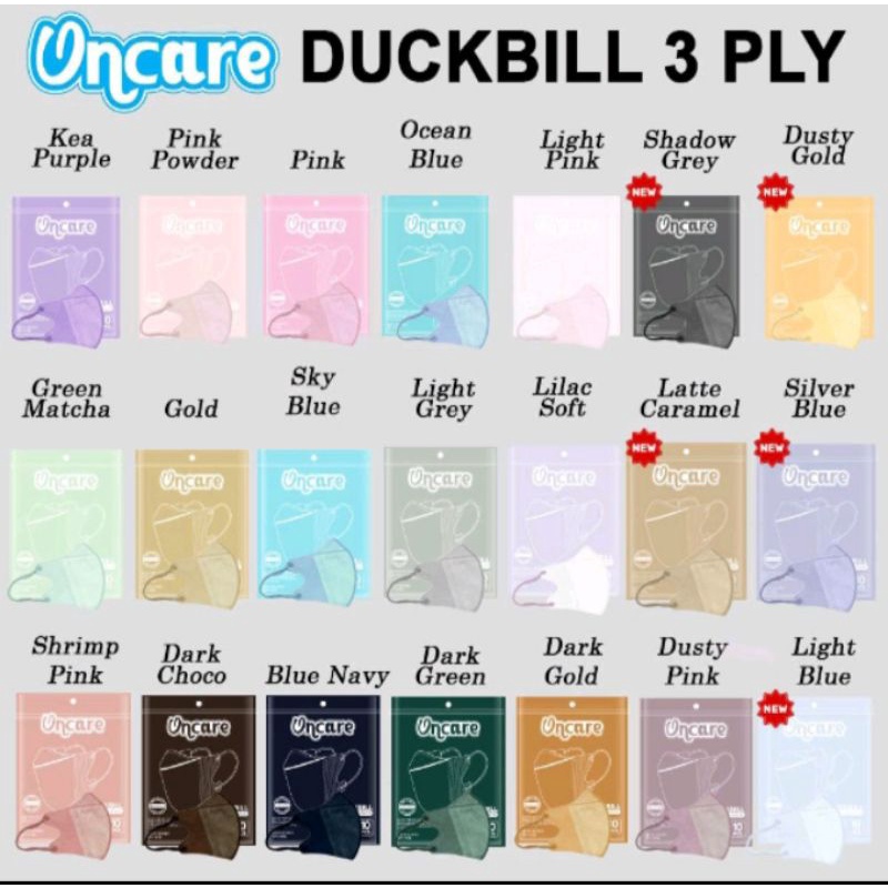 Masker Duckbill Oncare Face Mask Aneka Warna Isi 10