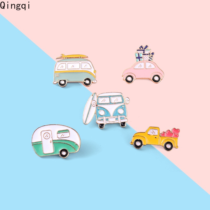 Bros Pin Enamel Desain Kartun Bus Camper Travel Adventure ​Bros Pin Enamel Desain Kartun Lucu Untuk Anak Unisex