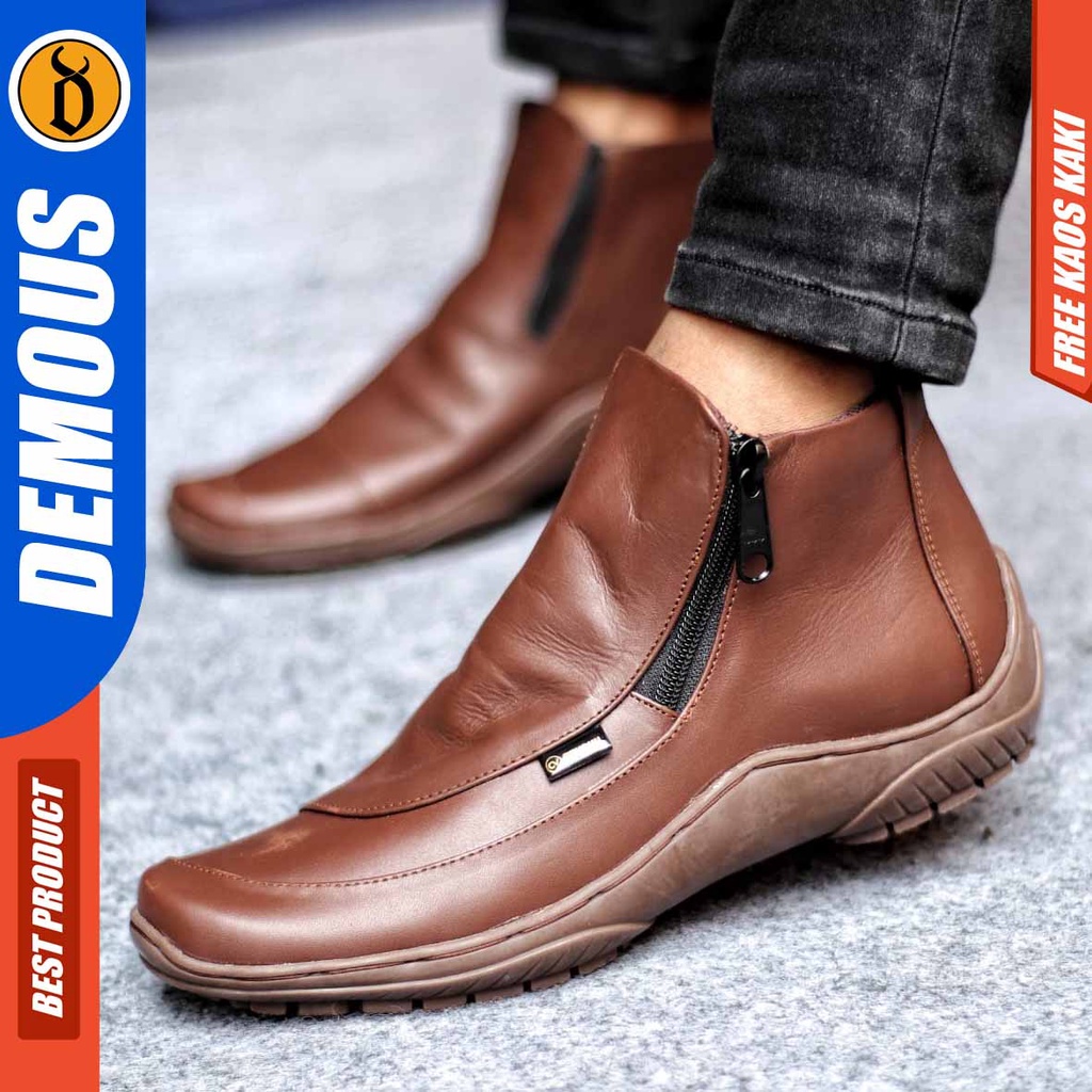 Sepatu Kulit Pria Casual Formal Kerja Hitam Cora Demous