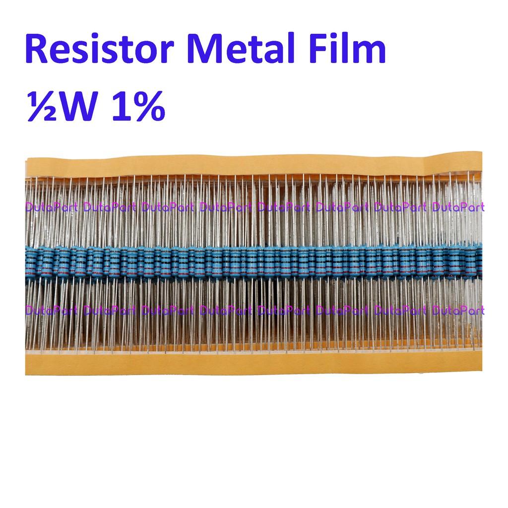 Resistor Metal Film 1/2W 0.5W 1/2 0.5 Watt Toleransi 1% SEMUA UKURAN LIHAT DESKRIPSI