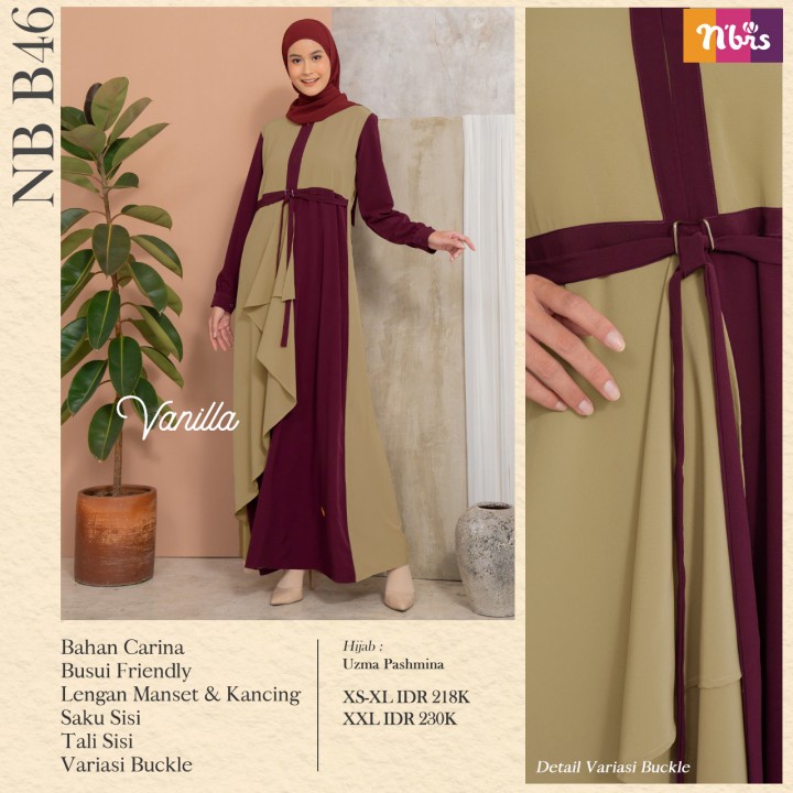 galeryshalihah - GAMIS NIBRAS TERBARU 2021 NB B46 DRESS MAXY FASHION MUSLIM