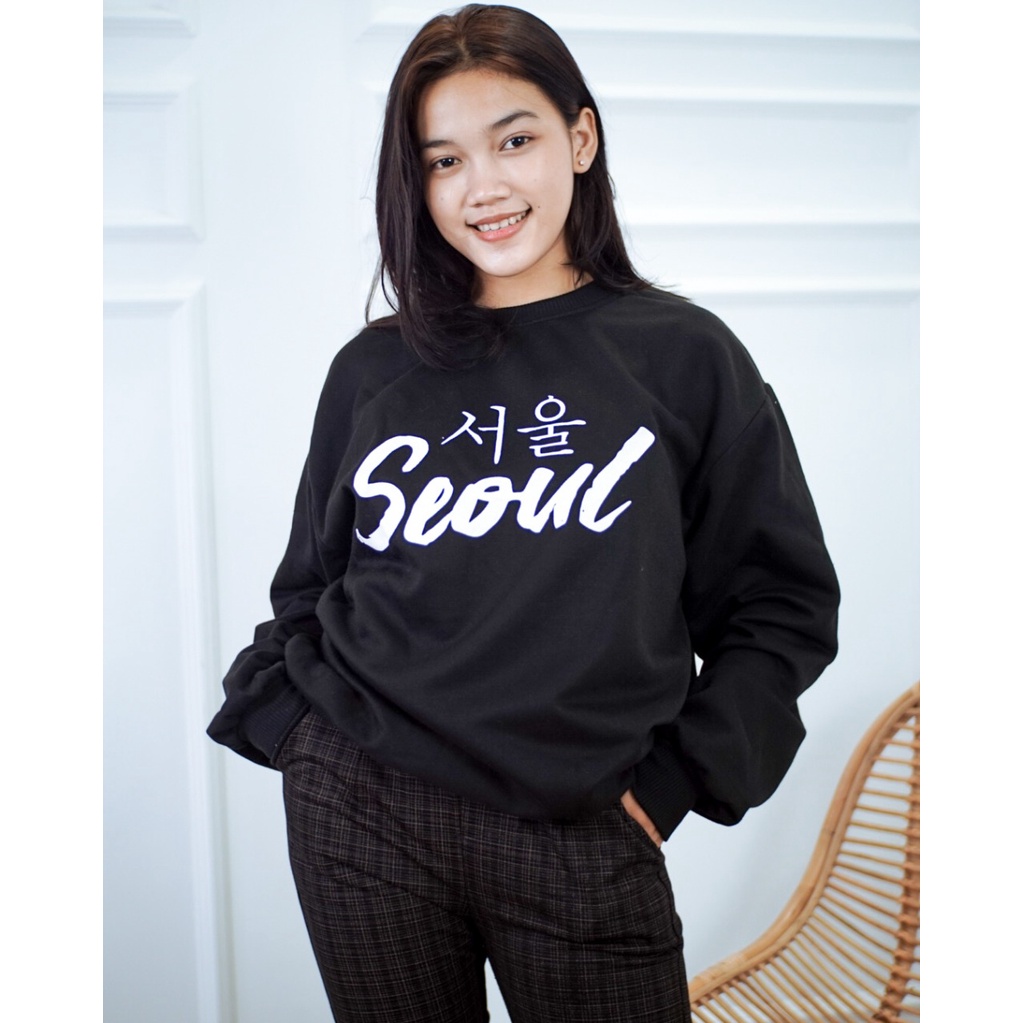 Tokomilkan - Sweater Crewneck Wanita Pria SEOUL | Sweater CN CEWEK Sweatshirt