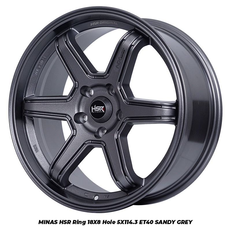 Velg Mobil Racing Hsr Type Minas Ring 18 Terbaru Palang 6 Warna Sandy Grey - Pelk Mobil R18 Civic Ca