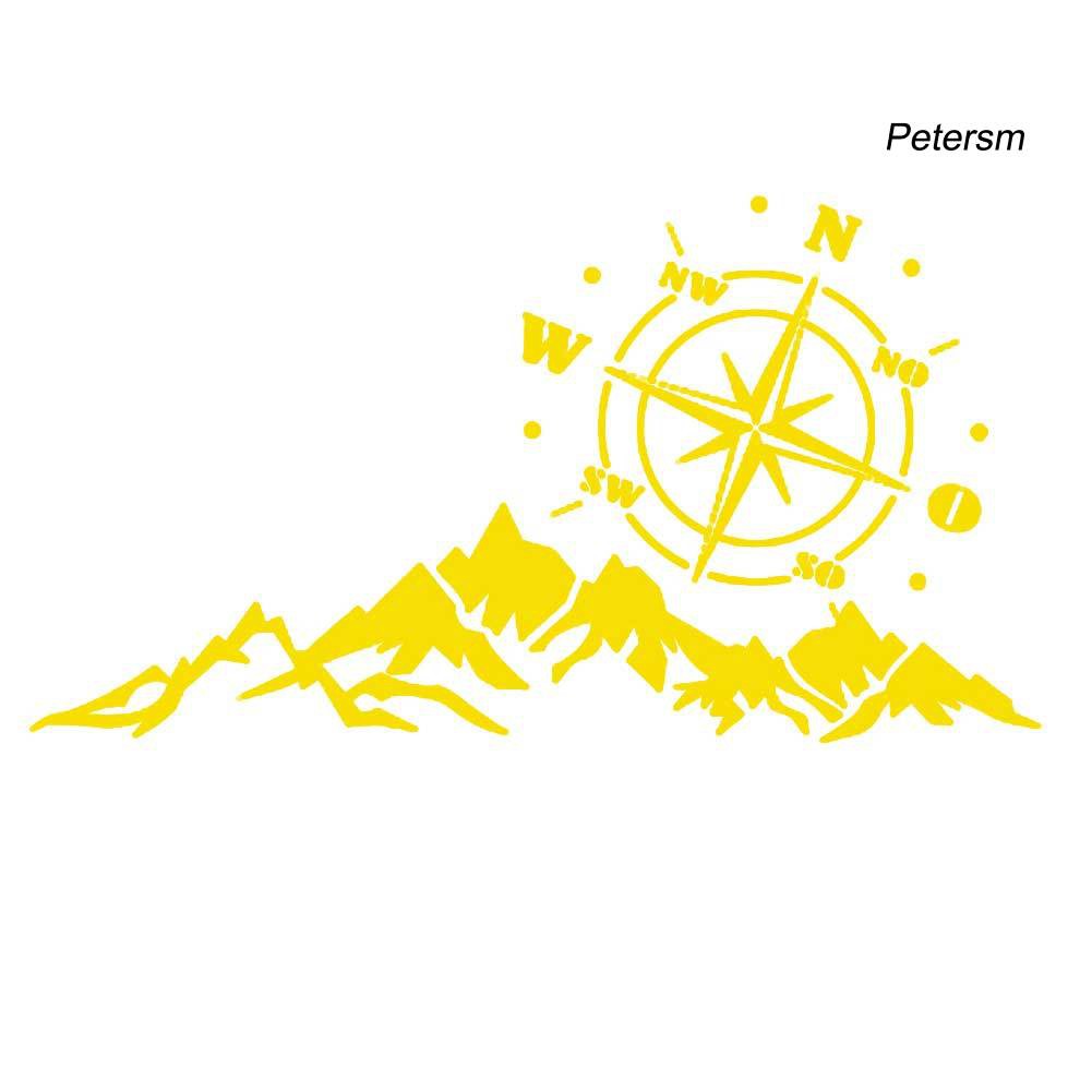 YE*Compass Mountains Car-Styling SUV Off-road Reflective Decals Sticker Decoration