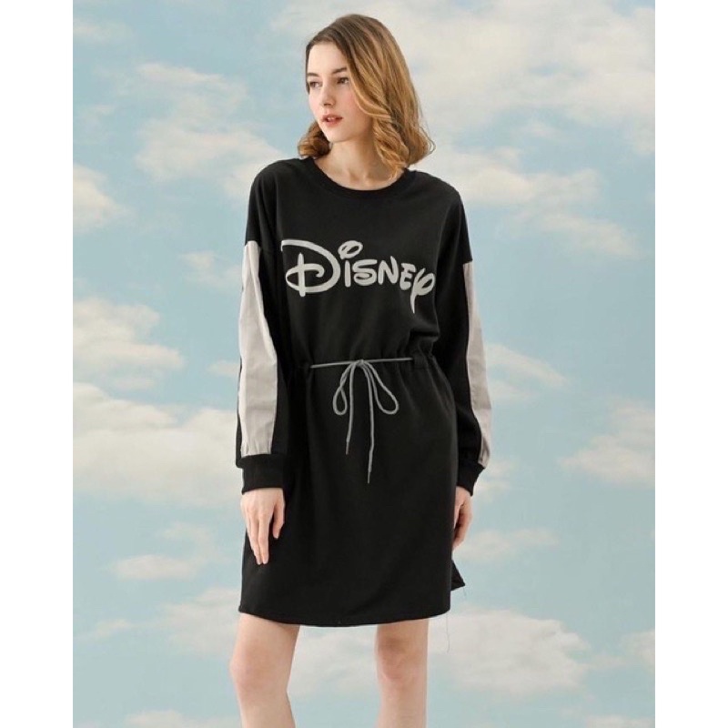 dress disney bahan premium pinggang tali serut