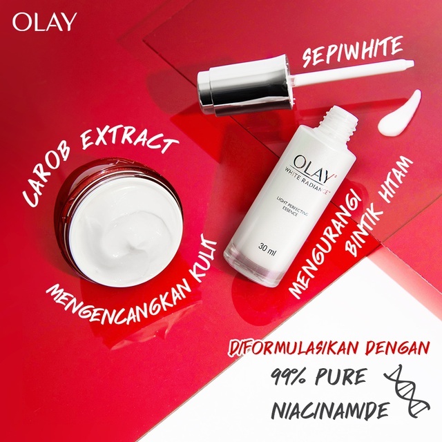 Olay Powerful Duo Pencerah + Anti Aging - Krim Pelembab, Essence Wajah