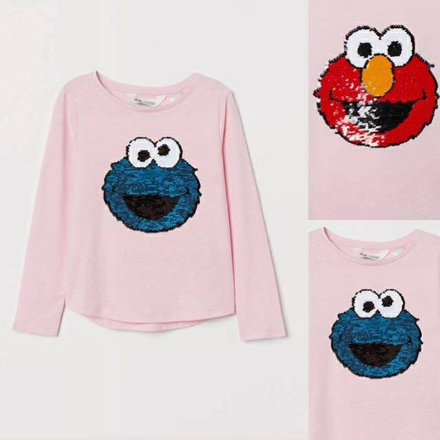 SALE SESAME STREET x H M  Kaos  lengan  Panjang  Sequin 