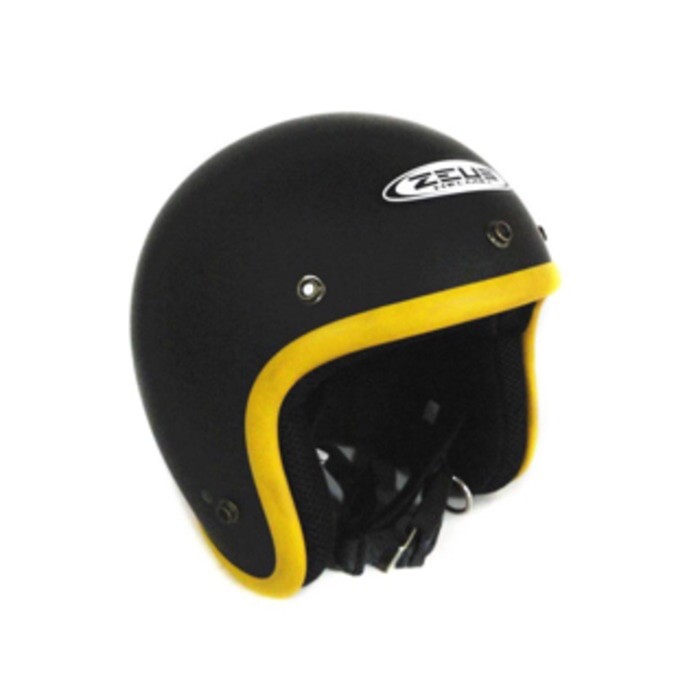 ZEUS 385 matt black doff hitam doff helm bogo retro M L XL