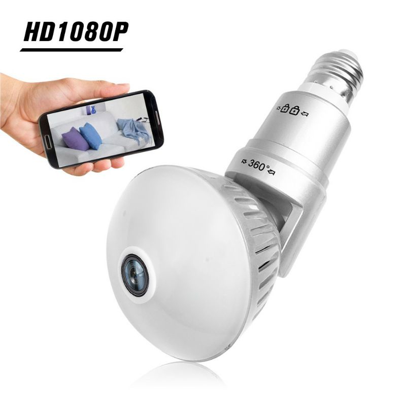 CCTV IP V380 Camera Bohlam 5MP Wireless Panorama Fisheye 360 Derajat Night Vision