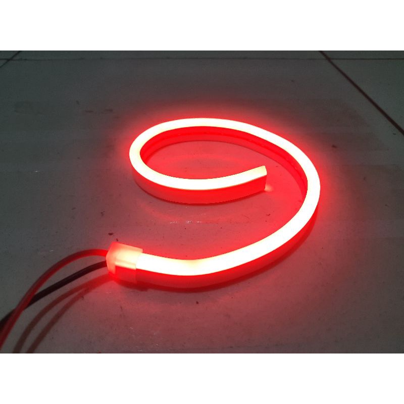 LAMPU ALIS MOTOR 30CM LED DRL FLEKSIBEL TIDAK BINTIK 12V [ 1 BIJI ] BEAT,VARIO,NMAX,PCX,AEROX DLL-Merah 30CM