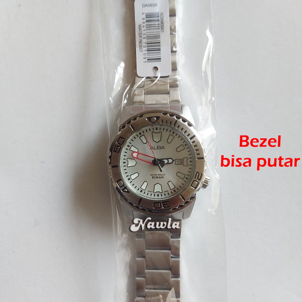 Alba Quartz AG8M09X1 Silver Dial - Jam Tangan Pria AG8M09