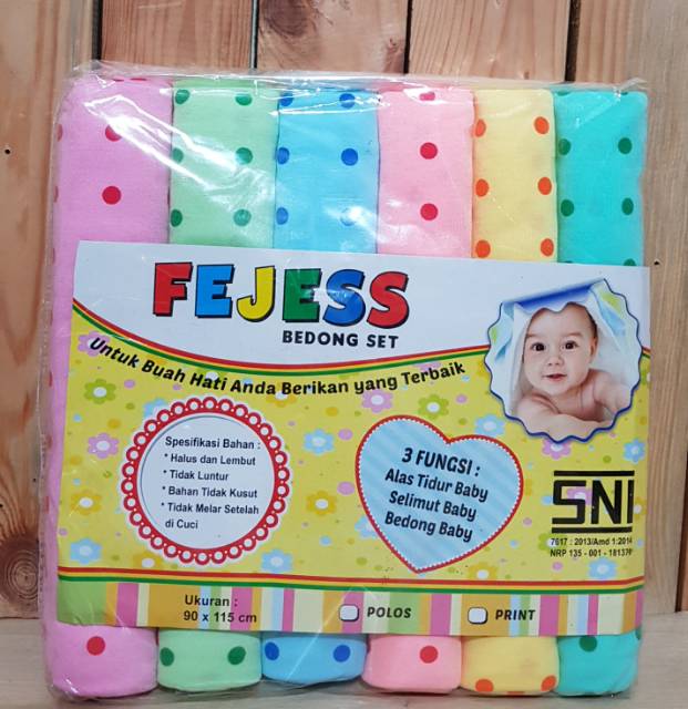 1 Helai Bedong Bayi Jumbo Polkadot Rainbow Fejess 90x115 cm Bedong Selimut Baby Polcadot ECER Per 1 Helai