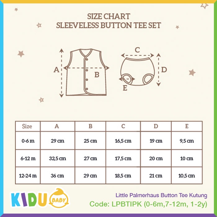 Little Palmerhaus Button Tee Baju Bayi Baju Anak Tangan Puntung Celana Pendek Kidu Baby