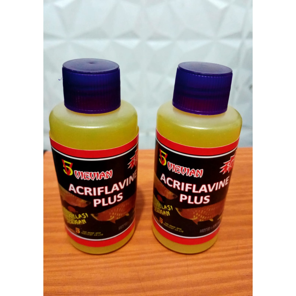 Acriflavine Plus 120ml Acrivlafine HCL Obat Kuning Semua Penyakit Ikan