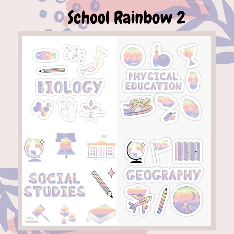 Sticker Sekolah Mata Pelajaran Aesthethic Sticker Tumblr Murah Lucu