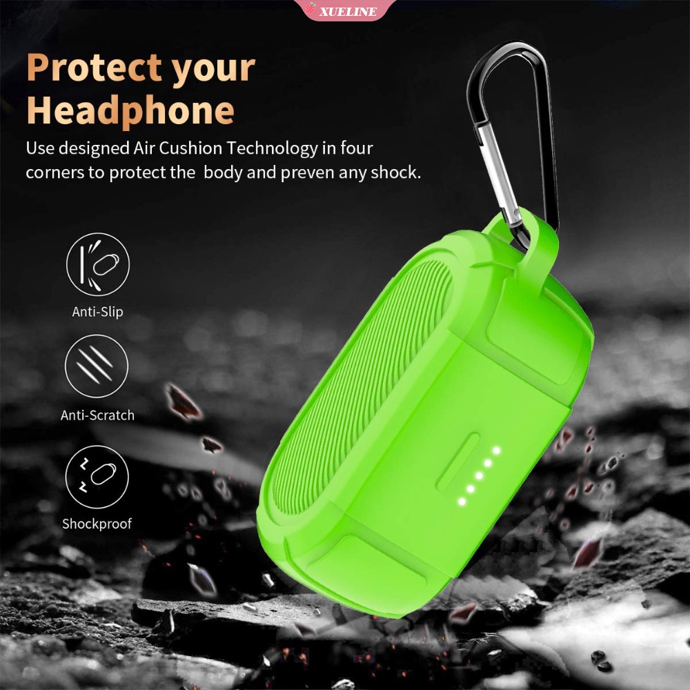 Case Pelindung Earbud Wireless Bahan Silikon Dengan Carabiner Untuk Bose Sport