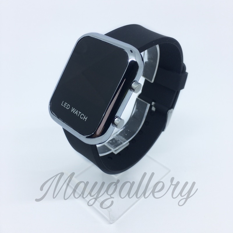 Jam Tangan Led Watch (Free Gift)-Hitam silver